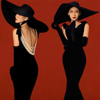 Black Light Luxury Runway Dress
